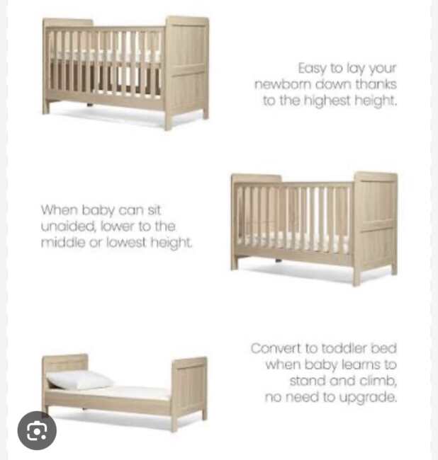 Детско креветче Mothercare Middleton Cot Bed – Natural / Pine